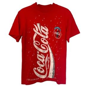 Vintage 1994 Coca-Cola Coke Big Print Short Sleeve T-Shirt Single Stitch Sz M